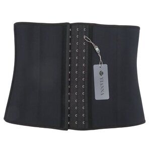 Yianna Women Medium Waist Trainer Cincher Underbust Hook Eye Closure Black NEW